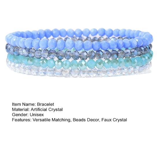 4Pcs/Set Beach Bracelet Fine Workmanship Non-Fading Stacked Bracelet Faux Crystal Versatile Bracelet for Daily Wear