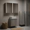 Bathroom Furniture Set 4 pcs Grey Sonoma Engineered Wood and Glass