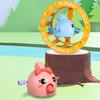 Wind-up Cartoon Chick Toy 360 Degrees Rolling Wheel Chick Toy Educational Toddlers Boys Girls Spring Clockwork Animal Spinner Wheel Toy