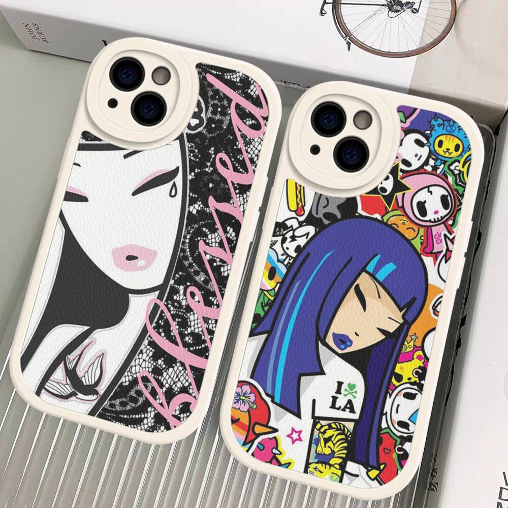 Модный бренд T-Tokidoki Кожаный чехол для телефона Для IPhone 16 15 14 17 Pro Max 11 12 Mini Plus Мягкий корпус