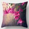 4Pcs Double-Sided Printed Throw Pillow Covers, Pink Hanging Floral With Sunlight Cushion Cases Decorative For Living Room