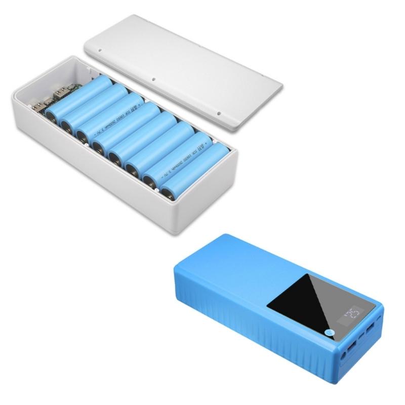 Держатель для 16 аккумуляторов 18650, выход Type-C и двойной USB, для зарядки аккумуляторов телефона и планшета, кейс с LED(Батарея в комплект не входит)