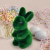 Artificial Moss Easter Bunny Ornament Realistic Flocking Green Rabbit Faux Greenery Home Office Holiday Party Spring Decoration Ornament