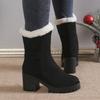 Women Boots Winter Boots Thick-heeled Shoes Cotton Boots Keep Warm Ankle Boots Non-slip Shoes Women Thick-soled Winter Boots Shoes Plus Velvet