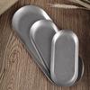 Retro Oval Stainless Steel Plate Thickened Silver Dessert Storage Tray Shallow Dishes Kitchen Tableware