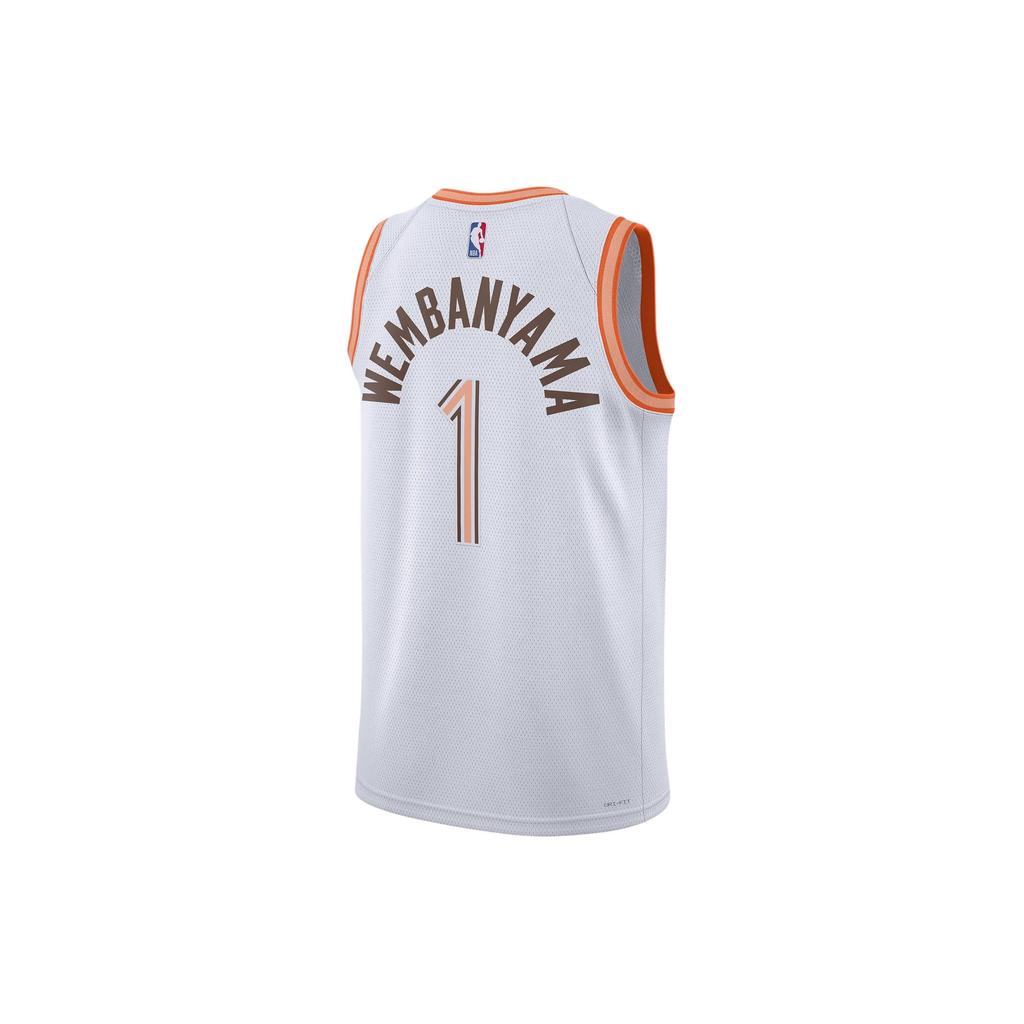 Nike Dri-FIT NBA Wembanyama 1 Spurs 23-24 City Edition SW Джерси баскетбольная удобная майка без рукавов с круглым вырезом мужская майка белая DX8519-102