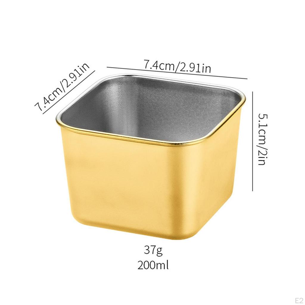 5x Чашек для соуса, миска для макания, прочная, миски для приправ, пудинг из нержавеющей стали