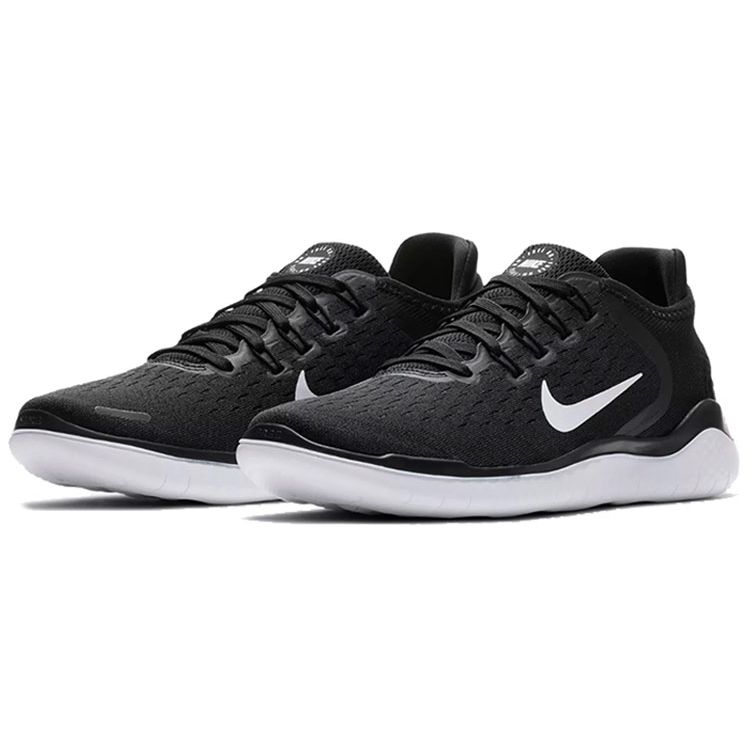 Nike Free RN 2018 Черные женские кроссовки белые 942837-001