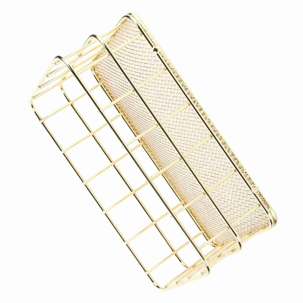 Золотая железная корзина для хранения Многофункциональный органайзер для хранения на рабочем столе из проволочной сетки для дома