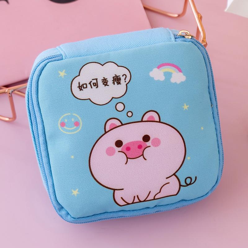 1pc Sanitary Napkin Storage Bag Portable Cosmetic Lipstick Storage Bag Travel Earphone Coin Organizer Pouch Bags Cute Girl Bag