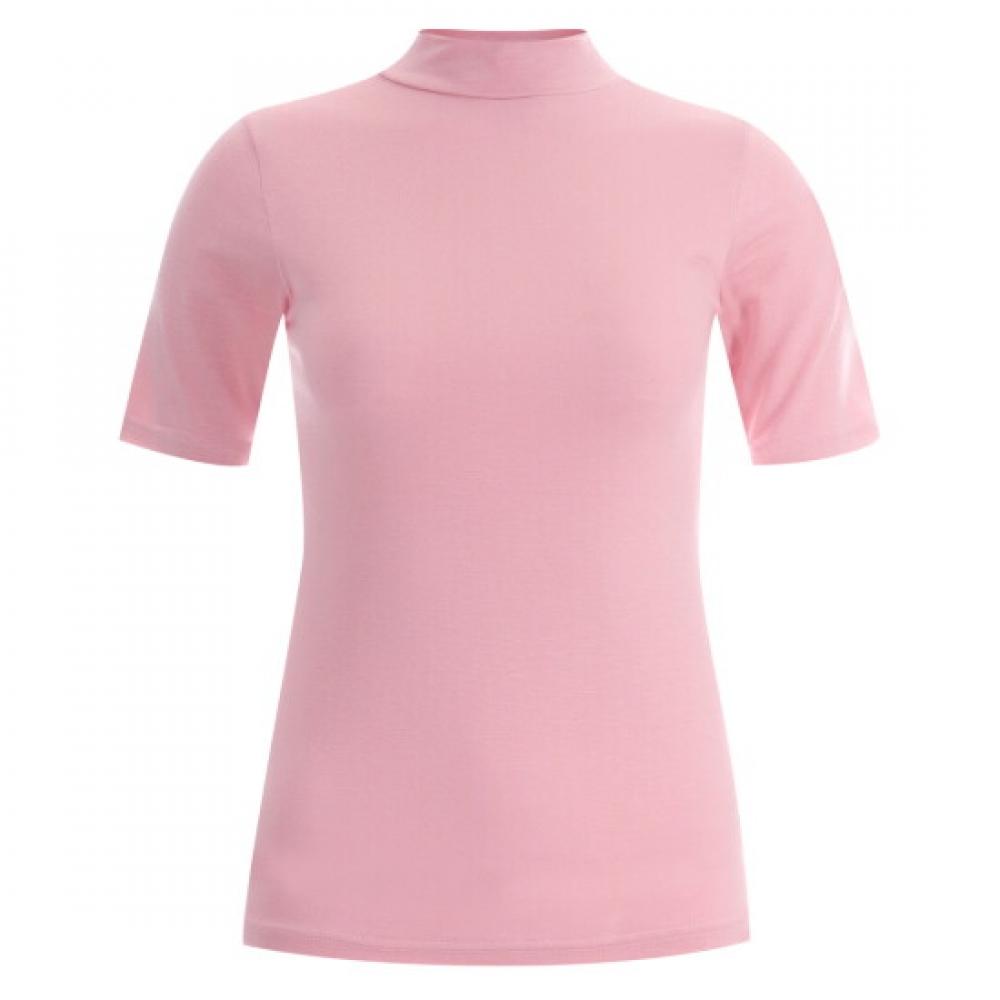 Shop Women Round Neck Slim Fit Cropped Tee Rnf Wsh 11861 Pink