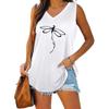 Women Fashion V-neck Sleeveless T-shirt Women Casual Loose Tank Top