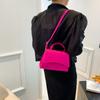 Trendy Retro Single Shoulder Bag Stylish Fall Fashion Handbag For Women In Black Khaki Magenta Green