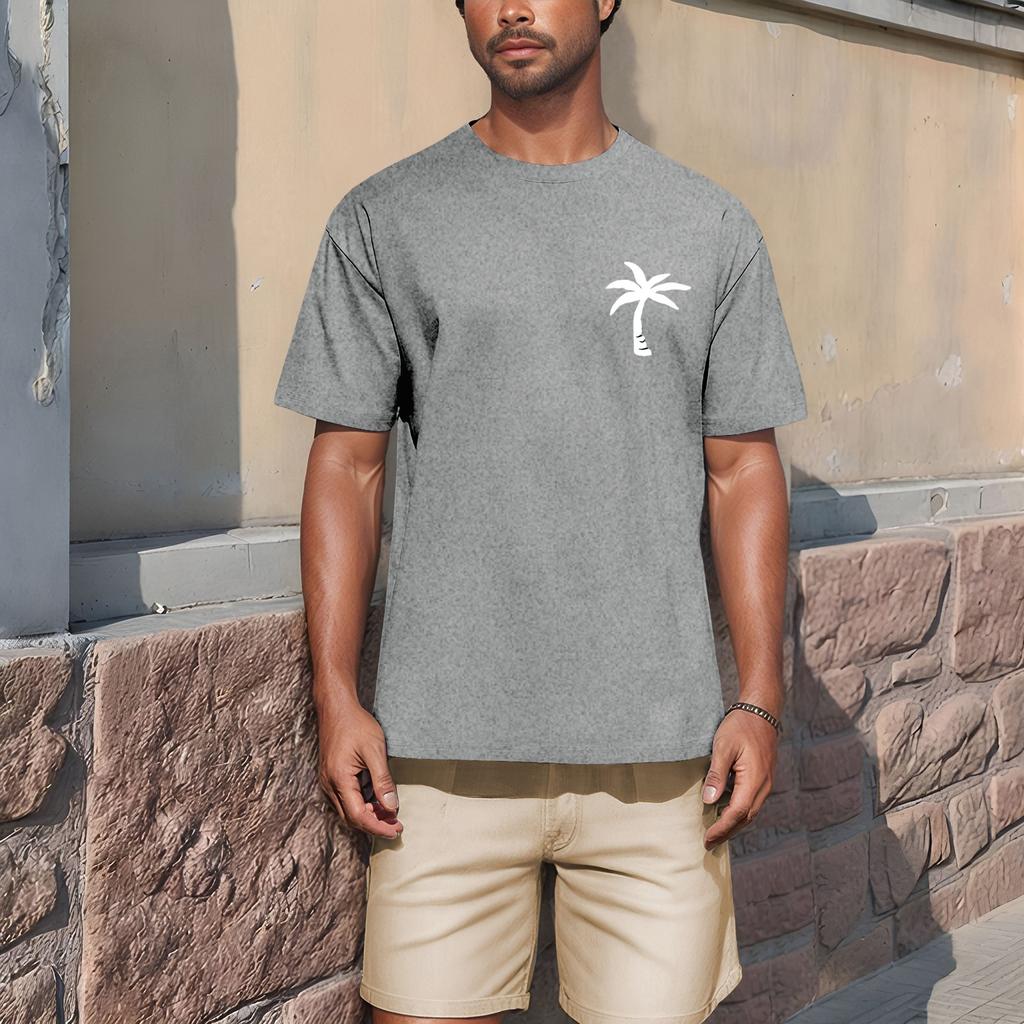 Мужская рубашка с воротником-стойкой и коротким рукавом, свободная рубашка для отдыха и отдыха, мужская