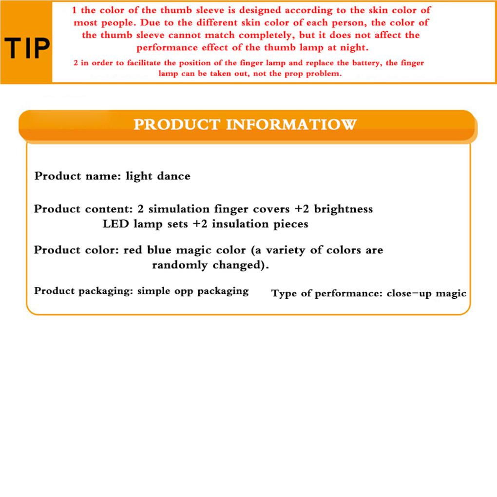 Светодиодный свет Фантастические инструменты для розыгрышей Мини-лампа Подсветка для больших пальцев Красочные лампы для выступлений Яркость Изолирующая бумага Трюк Реквизит