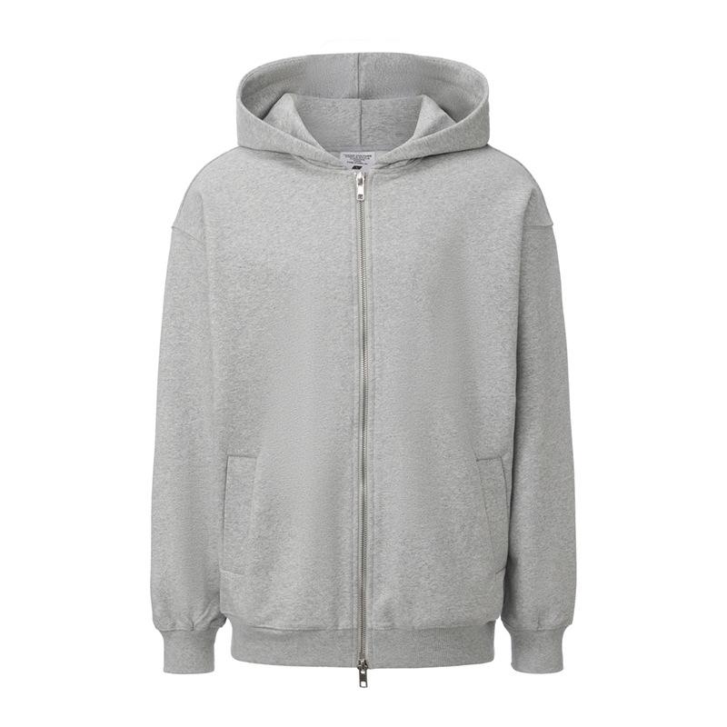 American Streetwear Hoodie and Sweatpants Set 430G Fleece-Lined Polo Collar Zip-Up Casual Tracksuit