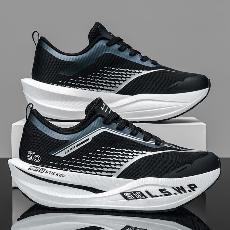 Zapatillas Deportivas para Hombre, para Maratón, Atletismo, Senderismo, Deportes al Aire Libre, con Placa de Carbono, Transpirables, Ligeras, Cómodas,