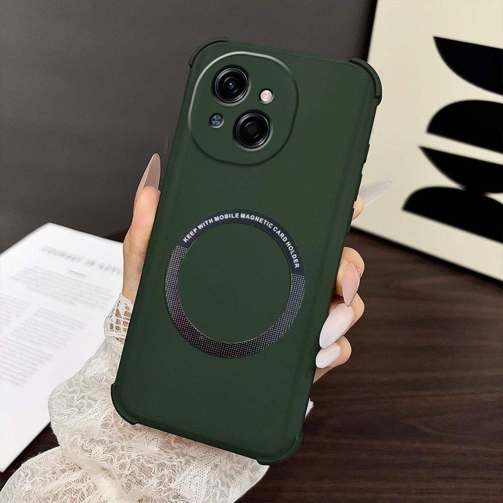 Чехол для TECNO SPARK GO 1S, GO 1, GO 2025, POP 9 4G Матовый чехол с эффектом кожи, магнитный, с подушками безопасности по углам, противоударный бампер