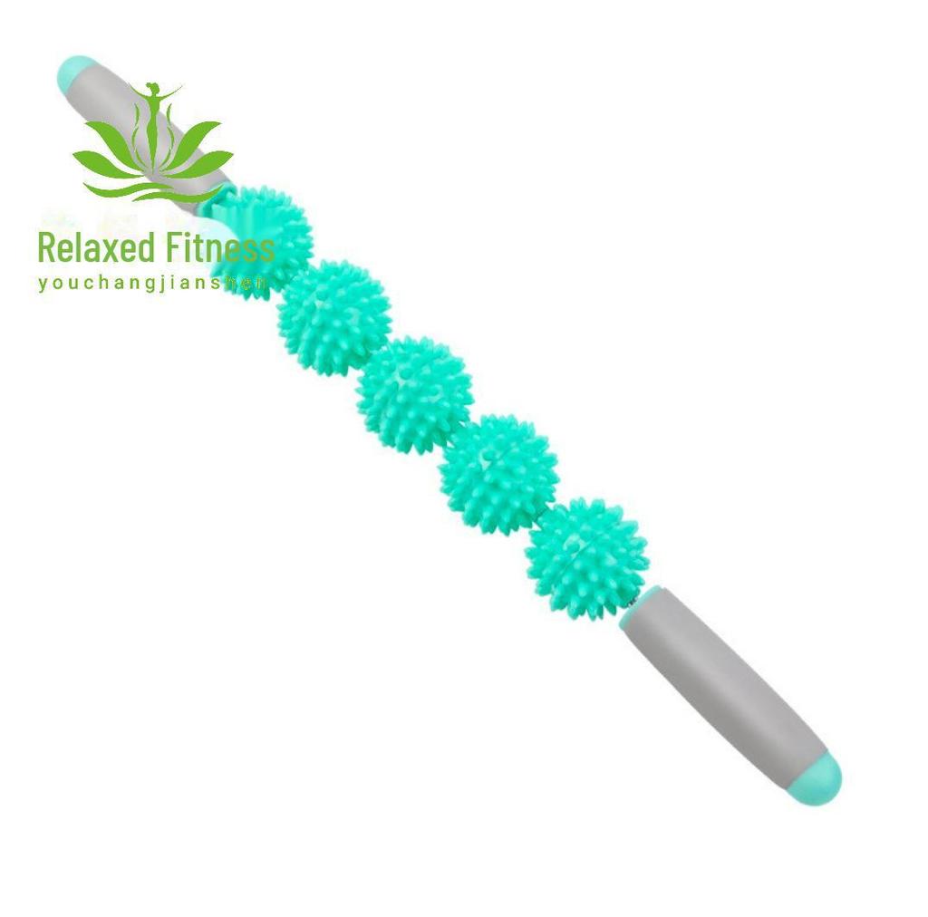 Массажный ролик «Ежик»: Йога-фитнес-палка с шипами для расслабления мышц (Варианты с 3 или 5 мячами)