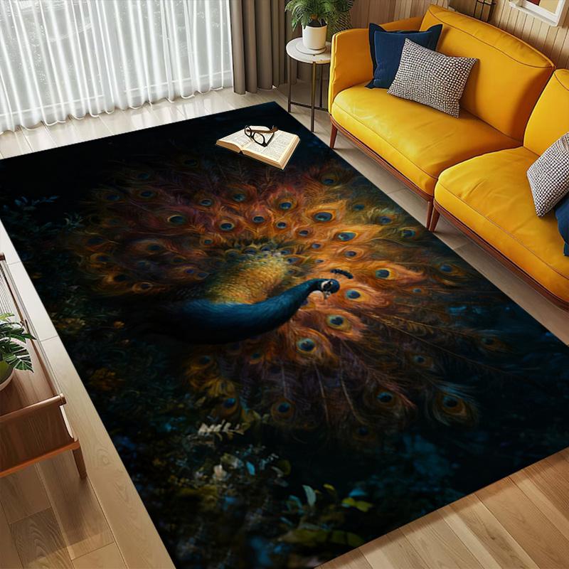 Peacock Beauty Living Room Nonslip Area Rug Soft Carpet For Bedroom Game Playroom Sofa Office Home Decor Doormat Christmas Gift C929502