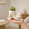3D Printed Kitten Planter Irregular Shape Desktop Decoration Cute Cat Plant Pot  Gardening Gift