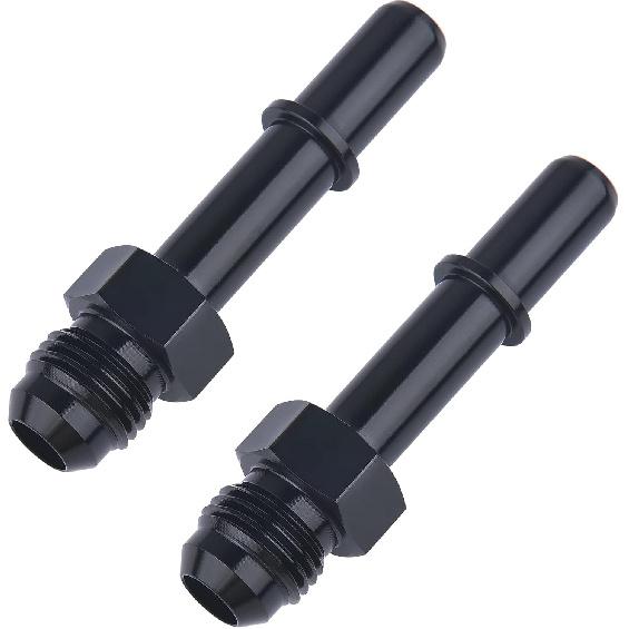 EVIL ENERGY 6AN Male to 3/8" SAE Quick Disconnect Male Push On EFI Fitting Adapter Aluminum 2PCS