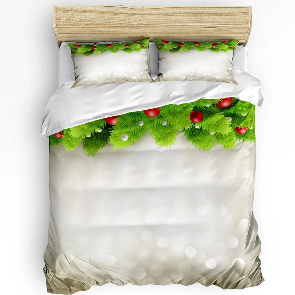 Christmas Tree Ball Duvet Cover Bed Bedding Collection For Double Home Textile Quilt Cover Pillowcases Bedroom Bedding Collection No Linen