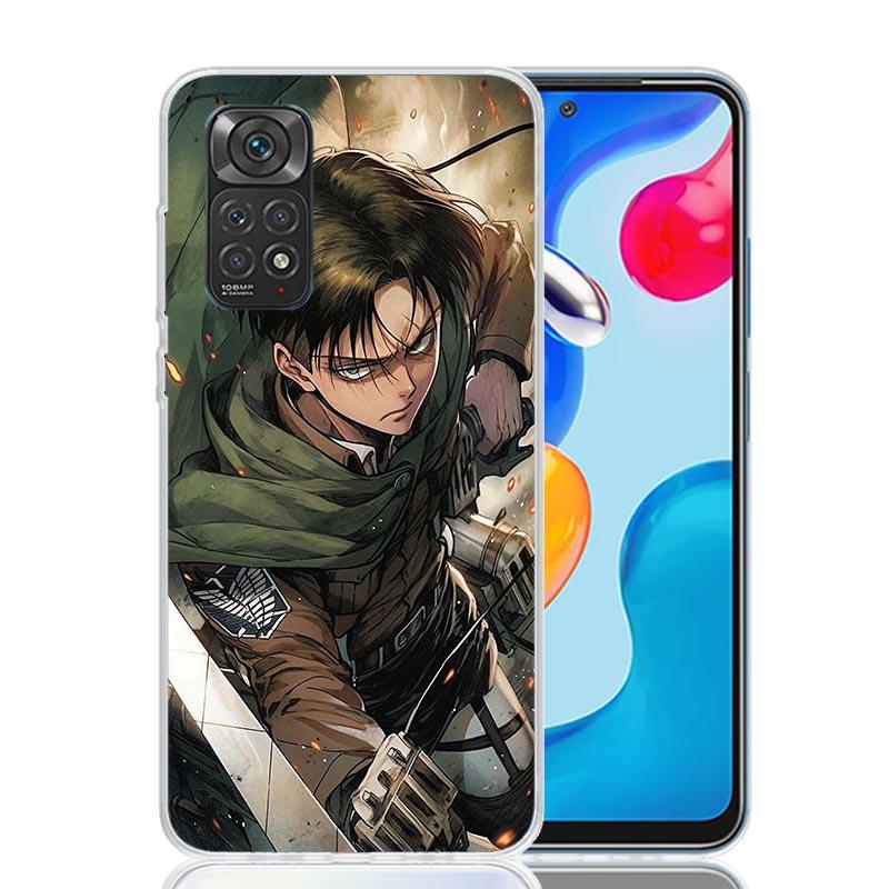 A-Атака на Титанов Леви Чехол для Телефона Для Xiaomi Redmi Note 15 14 13 12S 12 Pro Plus 11S 11E 11 11T 10S 10 Искусство Мягкий Узор Чехол