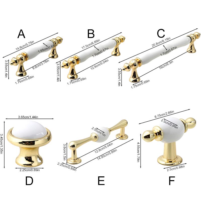 1 шт. Минималистичные золотые слоновая кость белые керамические ручки для шкафа, ручки для ящиков