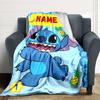 Custom Name Lilo & Stitch Floral Adventure blanket for Couch & Bed, Plush Cozy Fuzzy Blanket Super Soft & Warm Blankets for Fall and Winter. 0908407