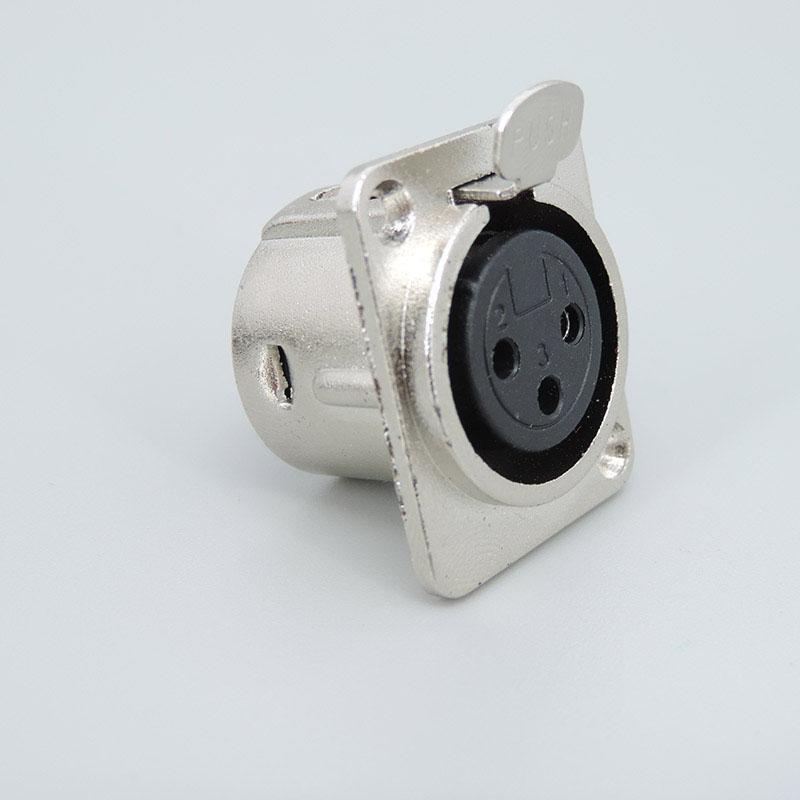 1pcs XLR 3pin Male or Female Panel Power Mount Socket Audio Microphone Jack Plug Connector Silver Copper Contact XLR Metal
