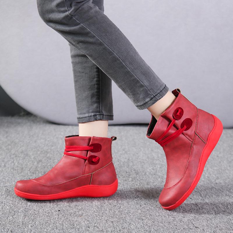 Упрощенные женские короткие ботинки Осень Новые Толстая подошва Спортивные Закрывающие ногу Большие Повседневные Удобные Короткие ботинки Женские