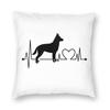 Australian Kelpie Heartbeat Square Pillowcase Polyester Linen Velvet Printed Decorative Throw Pillow Room Cushion Cover x