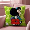 Cartoon M-Mafalda Cushion Cover Multi-Scene Pillow Cover for Home & Car - Reversible, Soft & Durable for Daily Use