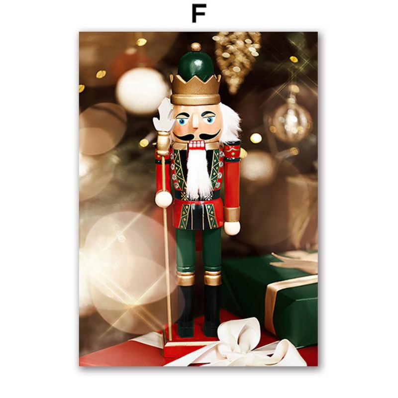 Санта-Клаус Рождественская елка Машина Носки Подарочные настенные картины на холсте Плакаты и принты Настенные картины для гостиной Домашний декор