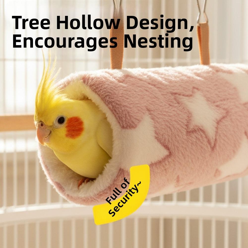 Star Pattern Hanging Parrot Cotton Nest Plush Warm Hamster Sleep House Pet Hideout Tunnel Birds
