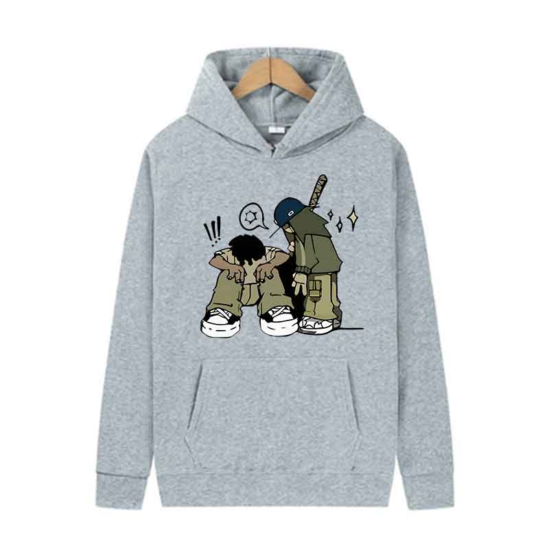 Men Long Sleeve Hoodie Good Friends Print Autumn Casual Fashion Pullover Street Trend Hooded Sweatshirt Clothing Sports Tops