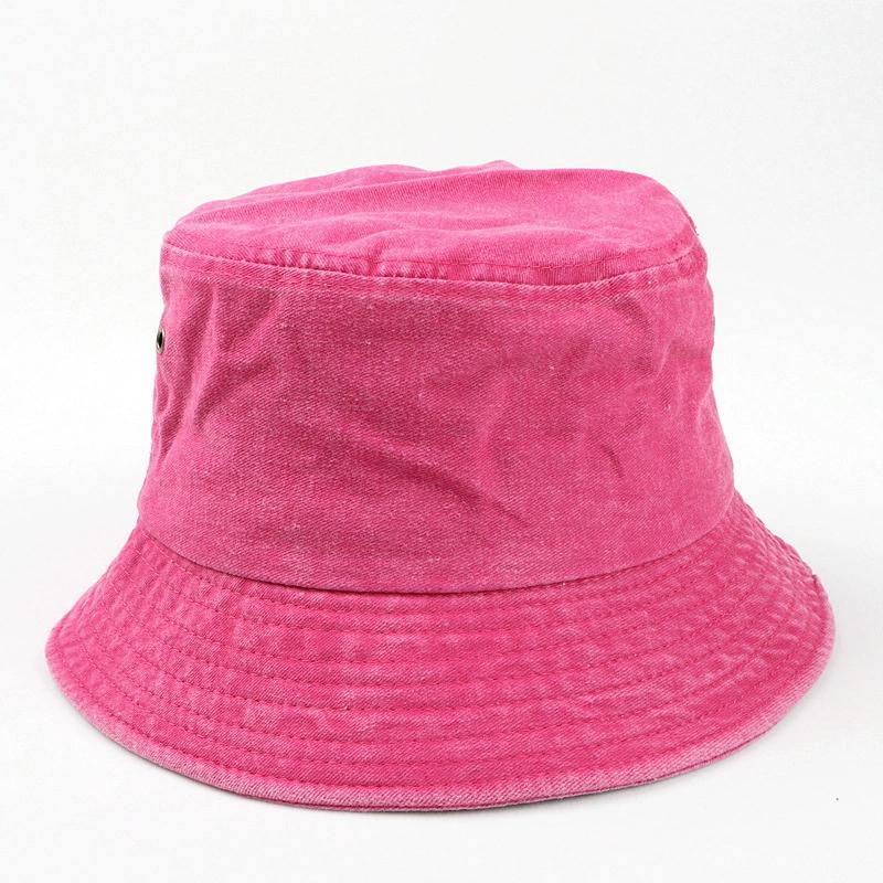 Stonewashed Cotton Bucket Hat UV Sun Protection Breathable Beach Holiday Travel