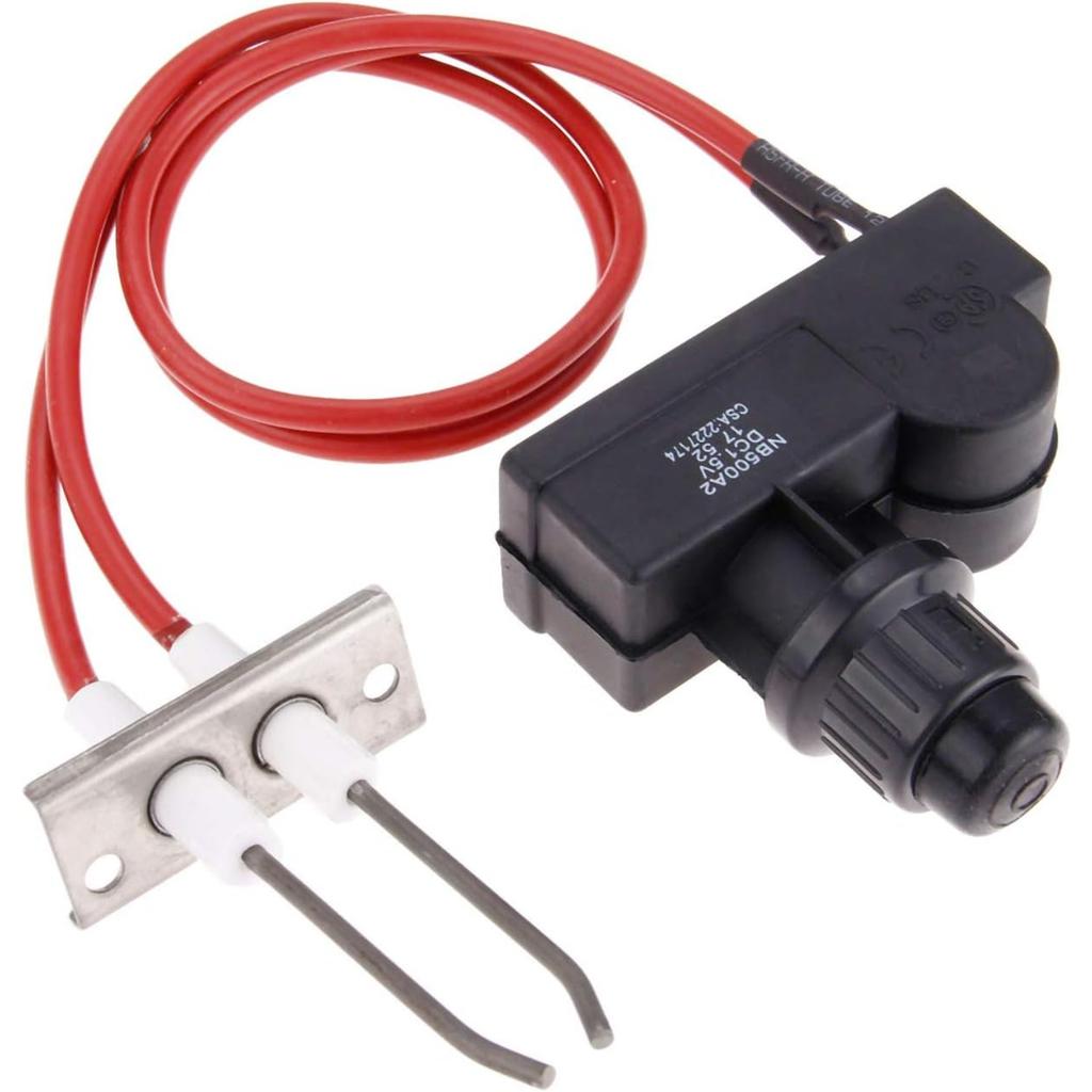 Double Ignition Kit Electronic Igniter, Propane Gas Grill Igniters with Double Ignition Electrode, 450 mm High Spark Plug Wire, Fits for Gas Fireplace