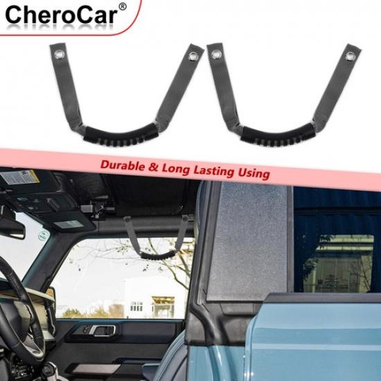 2 Pack Roll Bar Grab Handles Grip Handle Accessories For Ford Bronco + Gray