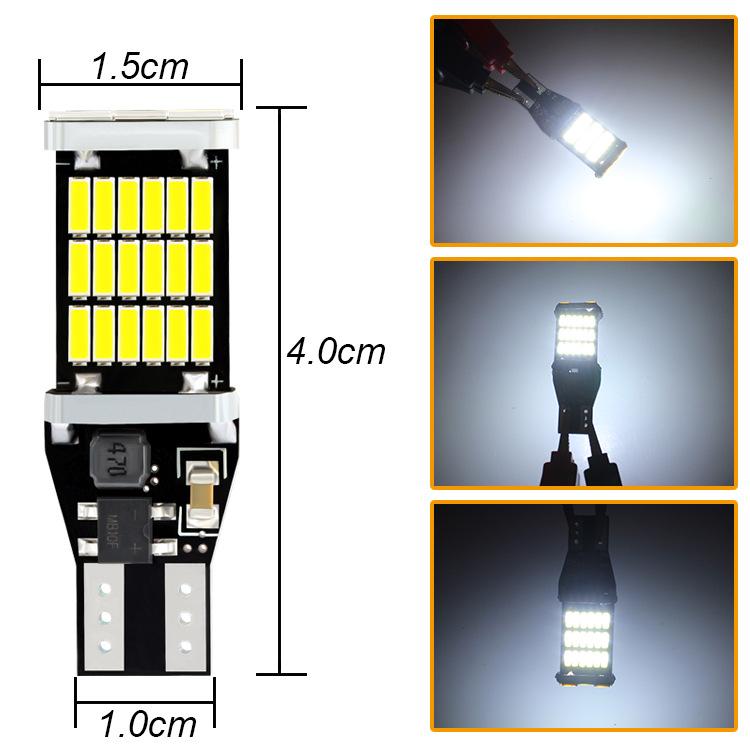 1 шт. T16 T15 45SMD 921 912 W16W Светодиодные лампы Canbus без ошибок Задний ход 1100 люмен 4014 KTY