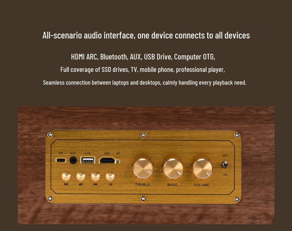 Высококачественный деревянный беспроводной Bluetooth-динамик со слотом для карты для домашнего аудио и мощным опытом K-песен