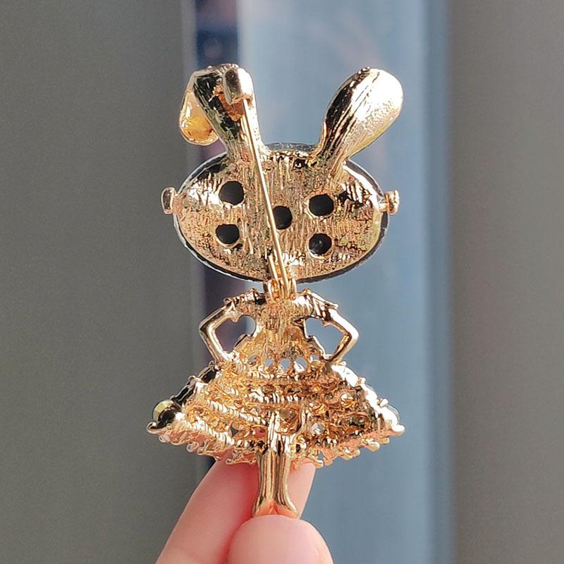 Ретро Современные Мультяшные Очки Кролик, Брошь Булавка Аксессуары Для Одежды Милый