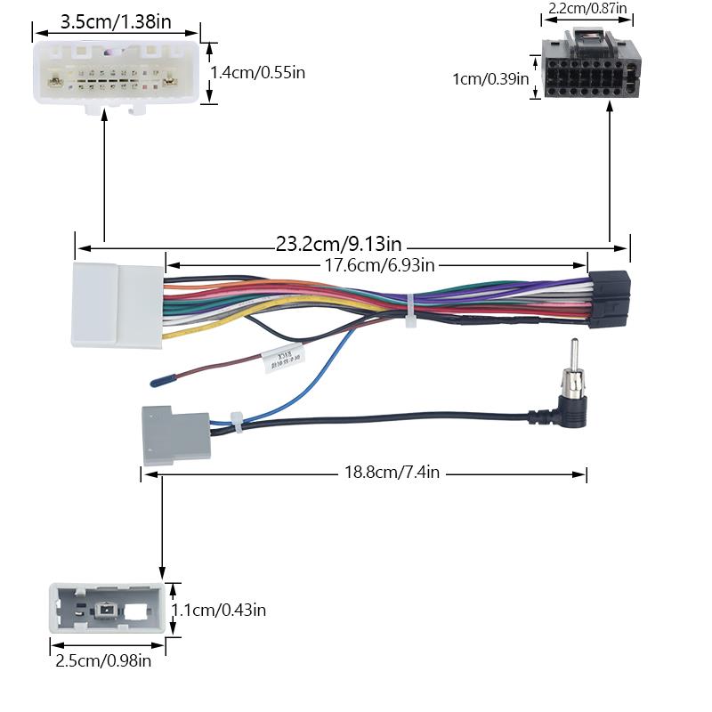 For Nissan low-end universal model ISO Wiring Harness Adapter Car Radio Head Unit Audio 20 Pin Connector For 16 Pin Android Radio Accessories 4