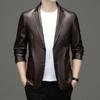 Spring and Autumn Middle-aged Men's Genuine Leather Jacket Casual Suit Leather Jacket Short Sheepskin Leather Jacket