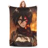 1PC Home Cutecore Room Decor Attack On Titans Mikasa Ackerman Blanket Throw Blanket Novelty Warm Blanket All Season