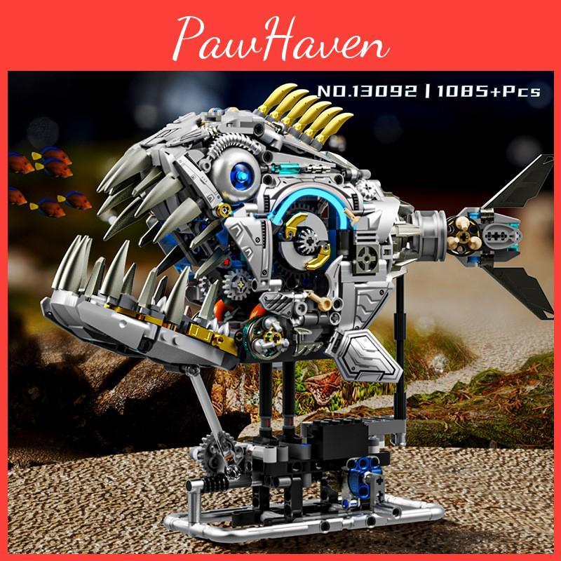 Mechanical Assembly Piranha Building Block Children Toy With Luminous Function