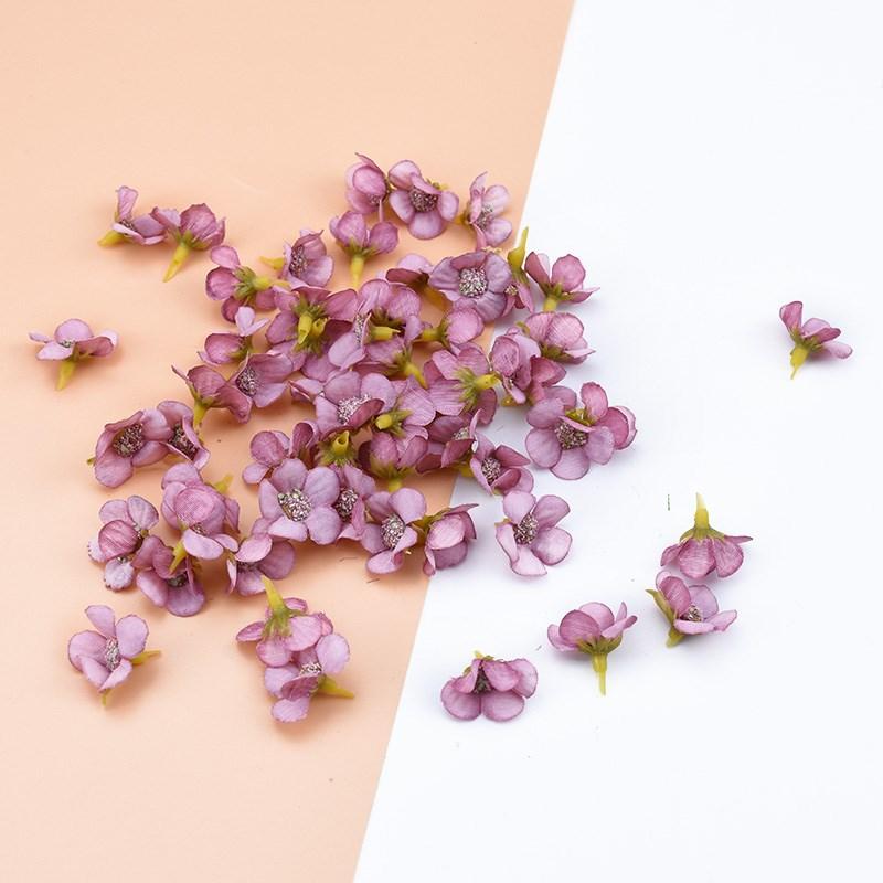 50PCS 2CM Multicolor Daisy Head Mini Silk Artificial Flowers Wall for Crown Scrap Wedding Home Decor DIY Garland Headdress