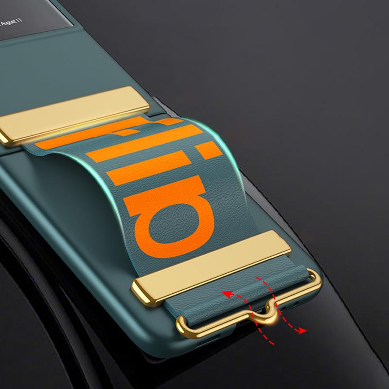 Защитный стеклянный чехол для объектива камеры с ремешком для Samsung Galaxy Z Flip 4 3 5g, чехол-браслет, пластиковая задняя крышка для ПК, Z Flip4 Capa