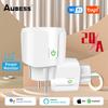 Умная розетка Wi-Fi 20a, розетка европейского стандарта, беспроводная розетка для монитора мощности, работает с Alexa Google Home Tuya Smartlife, умный дом